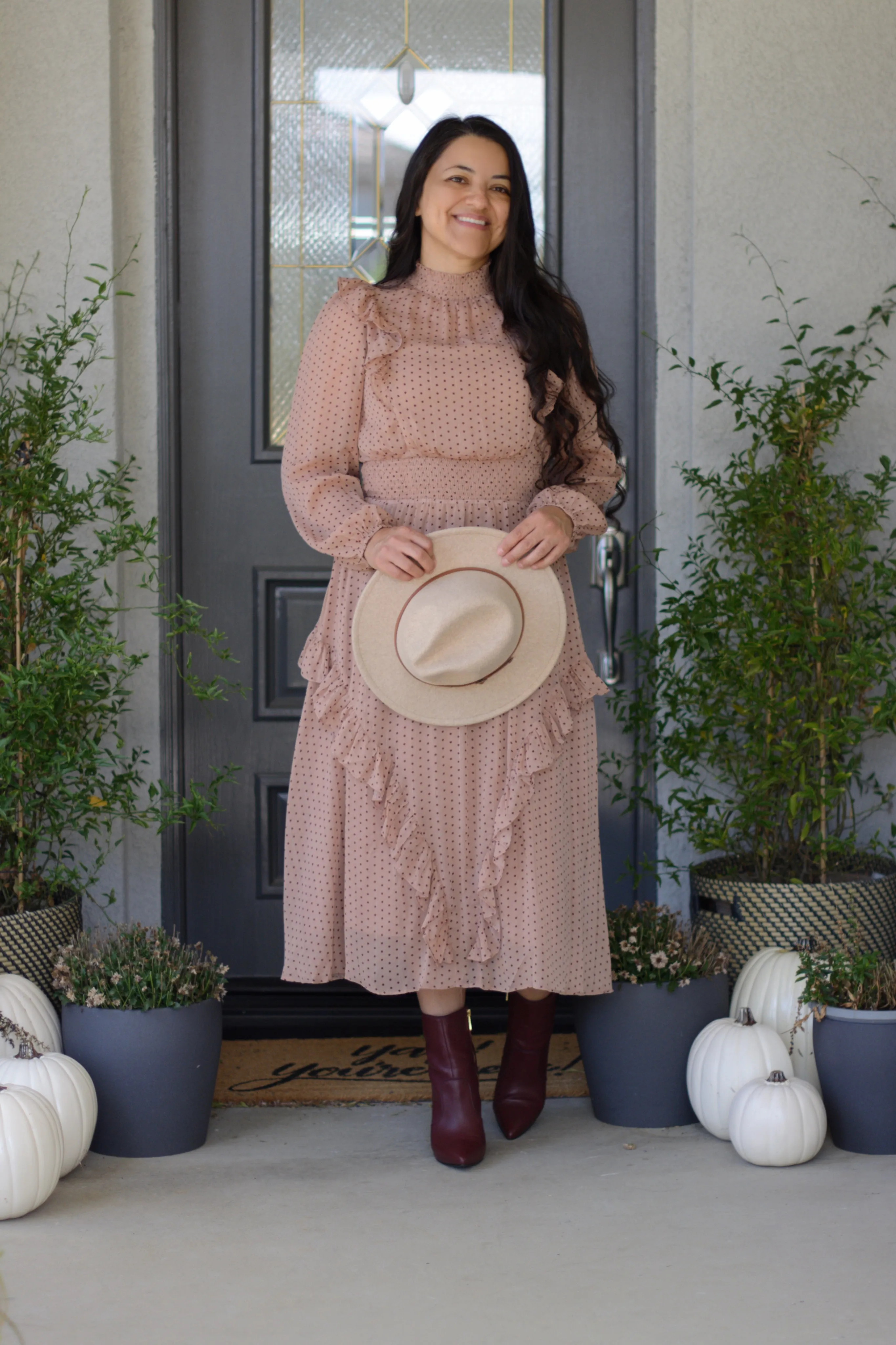 Francine Pink Dot Dress