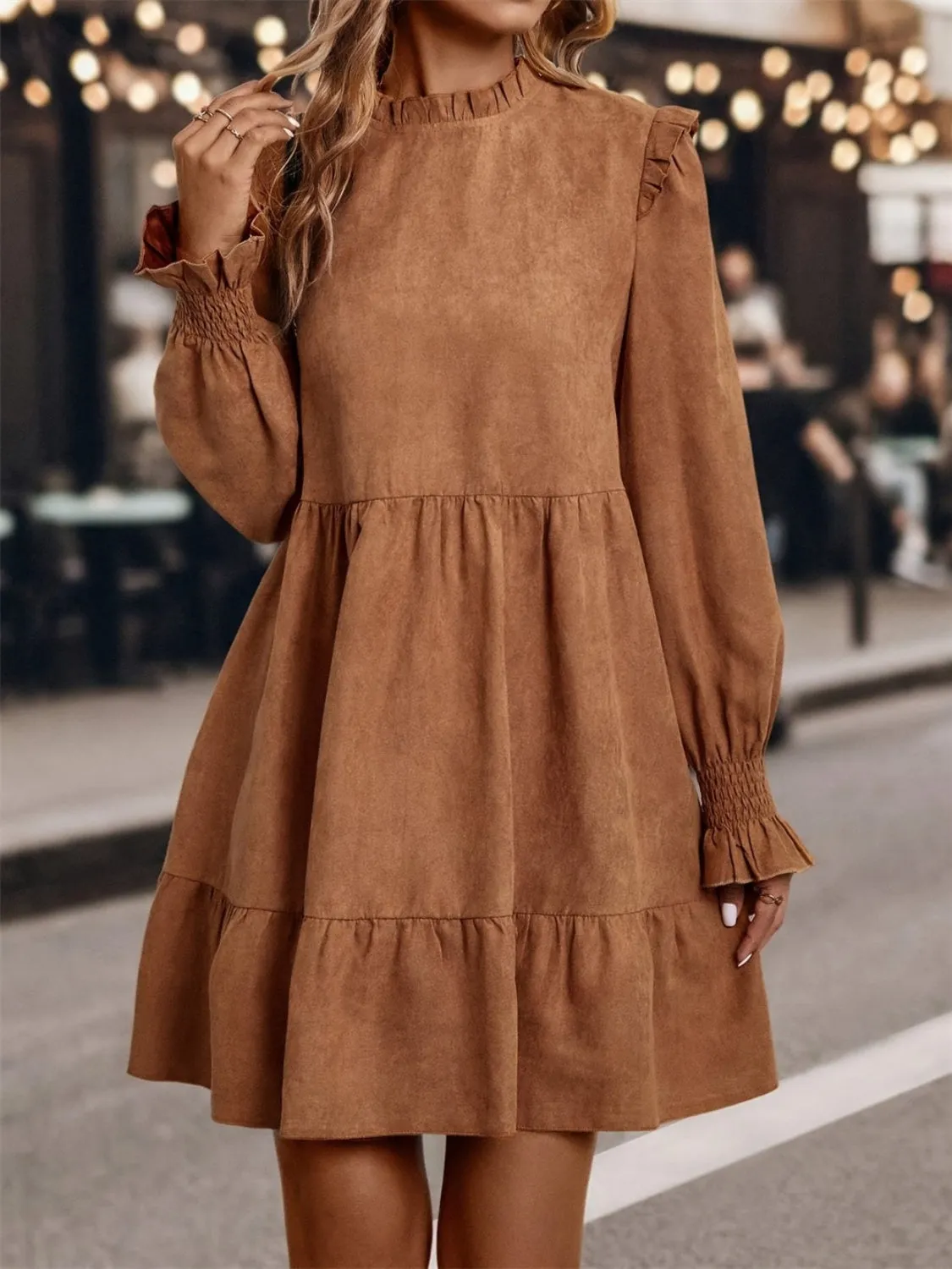 Frill Neck Mini Dress