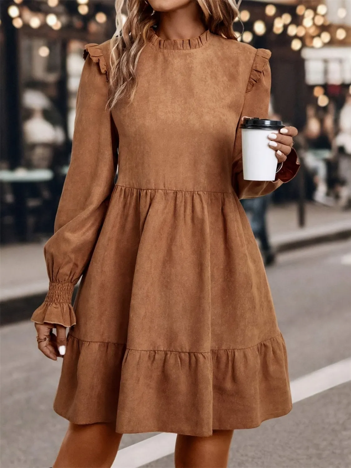 Frill Neck Mini Dress