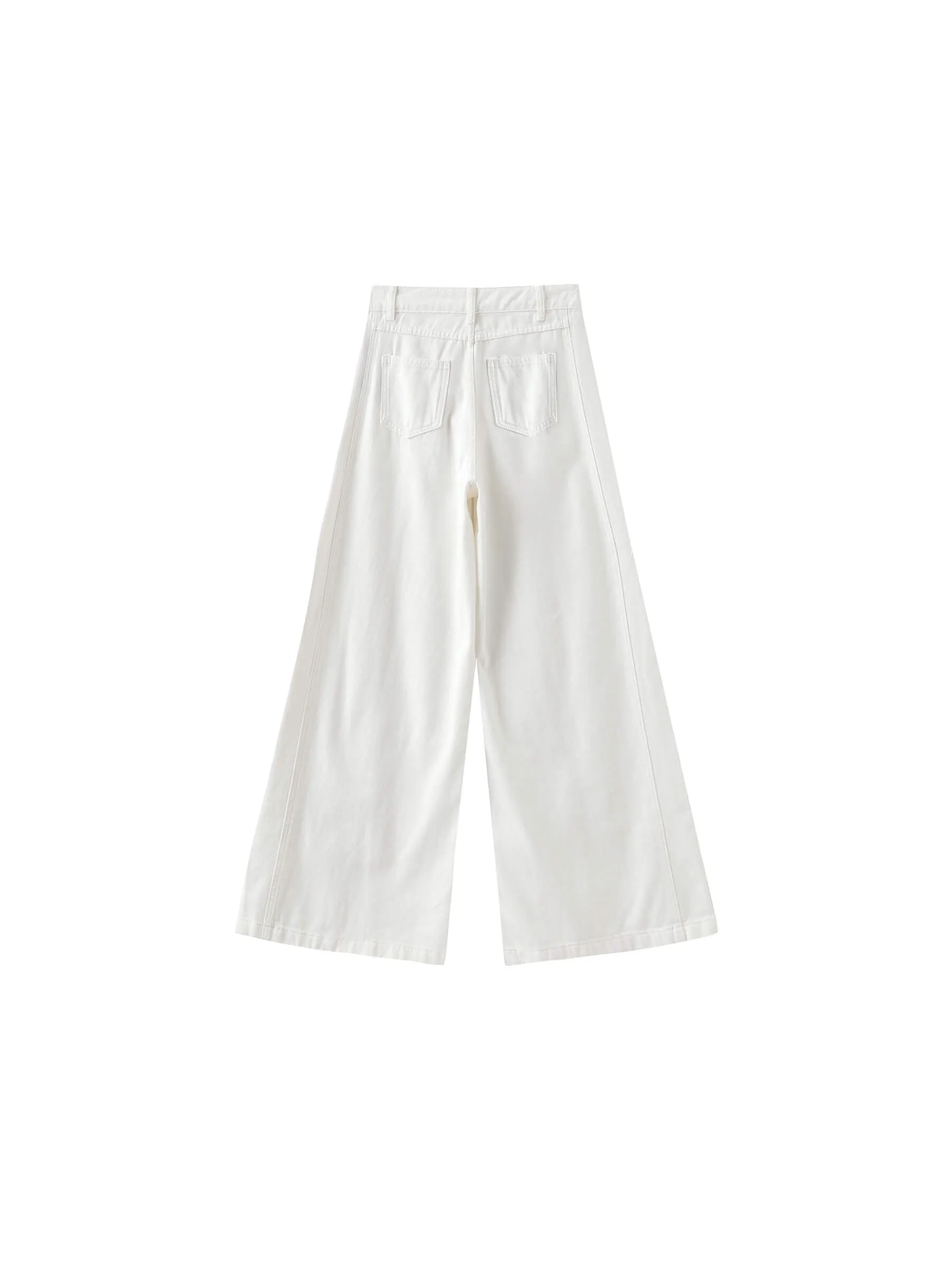 Front Stitch Wide Leg Jeans