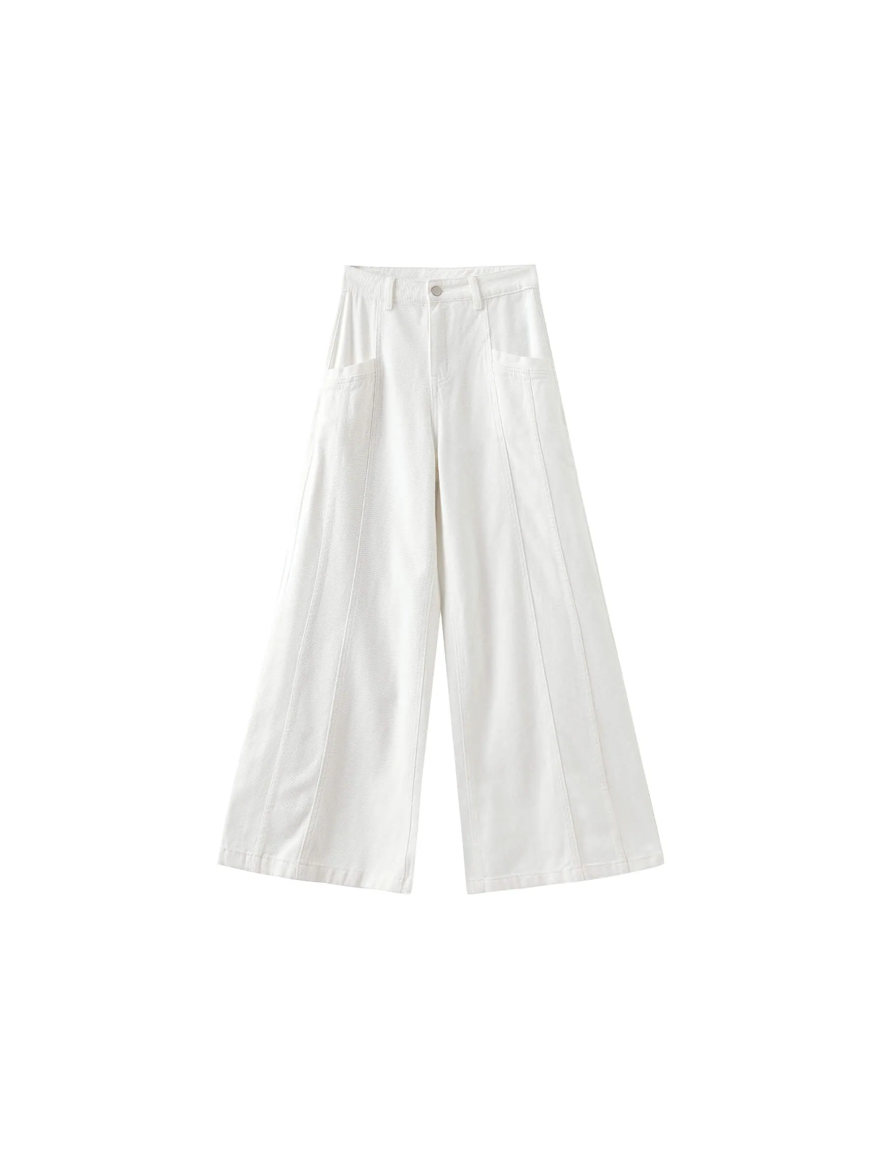 Front Stitch Wide Leg Jeans