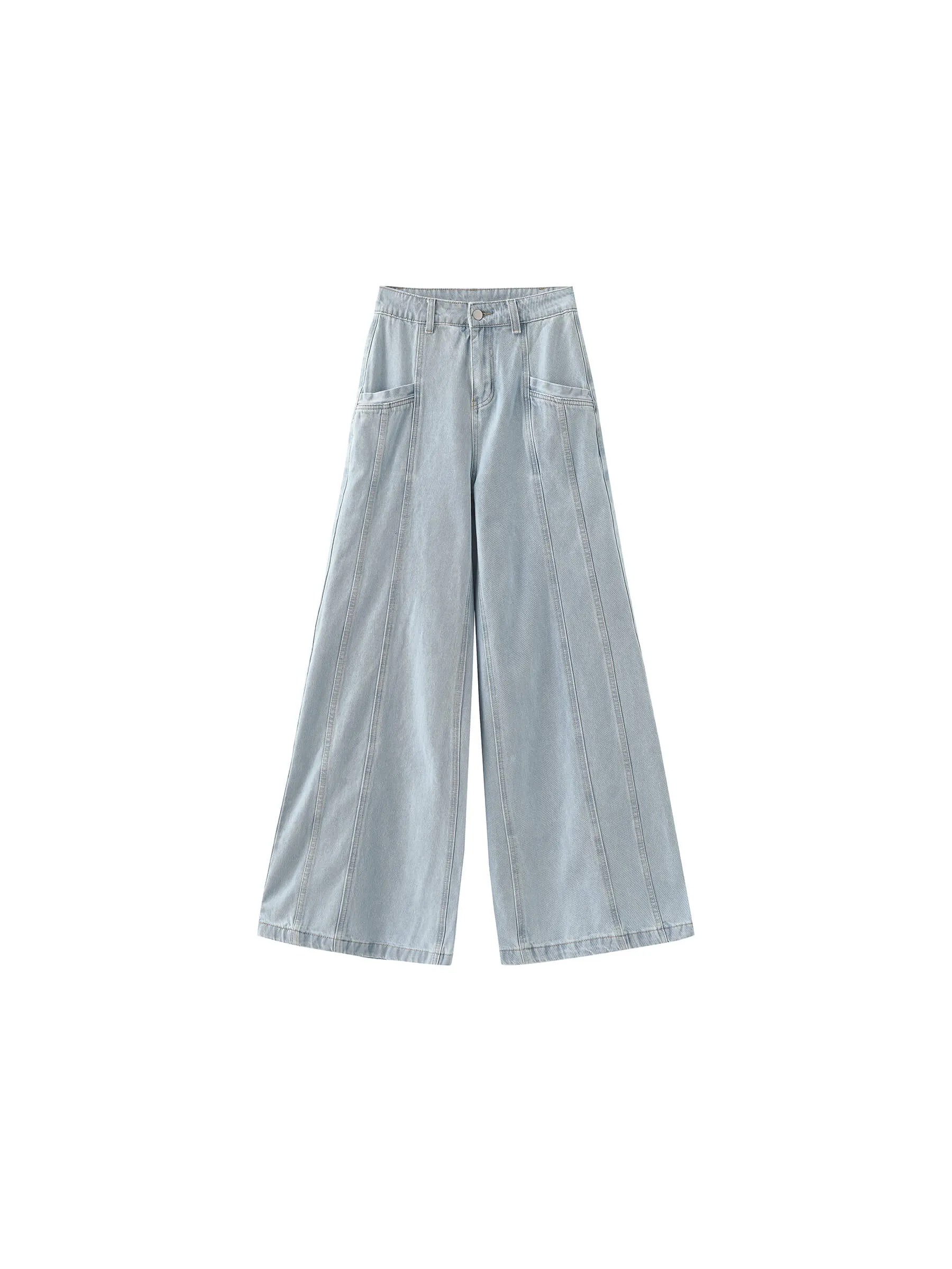 Front Stitch Wide Leg Jeans
