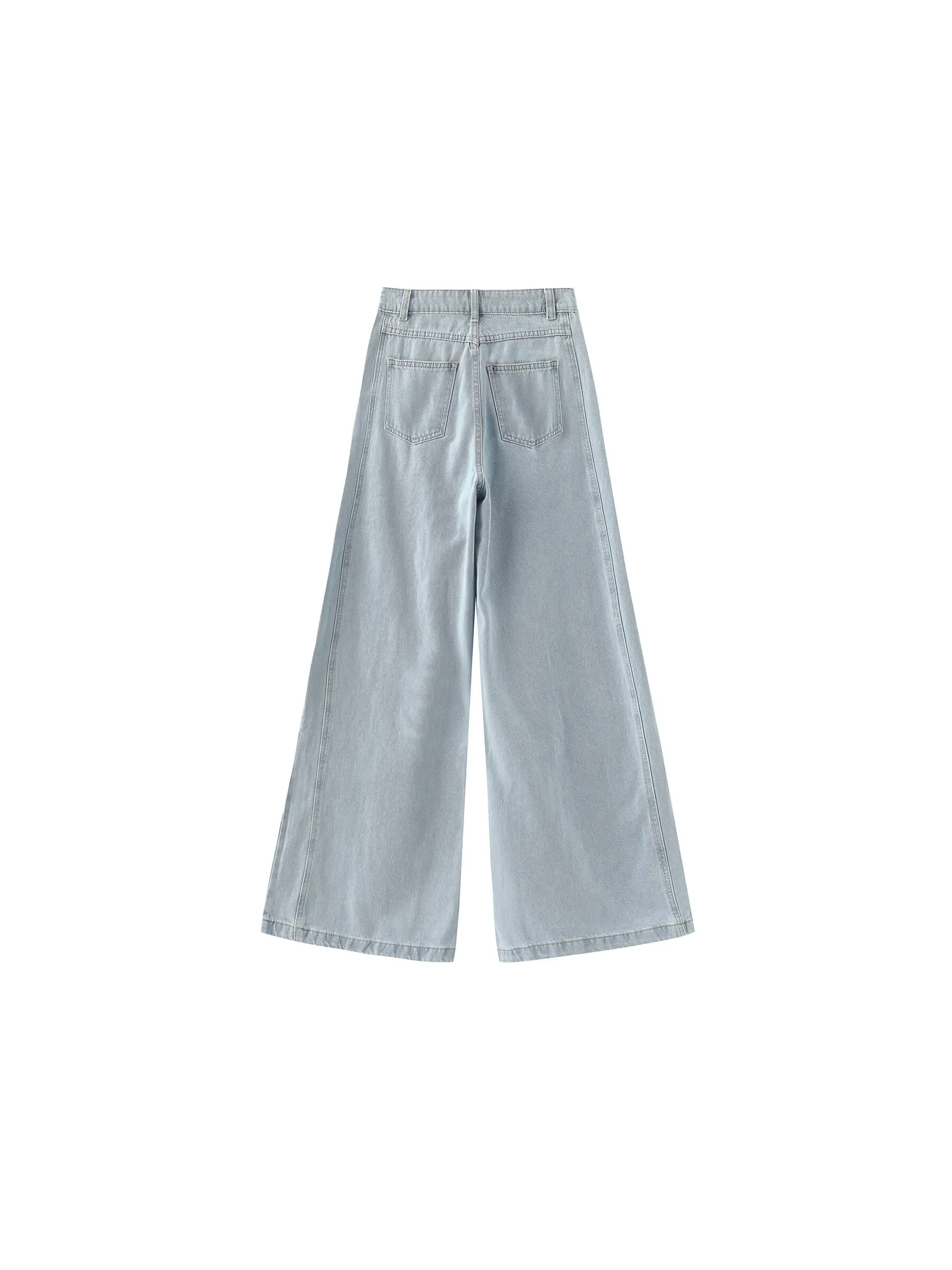 Front Stitch Wide Leg Jeans