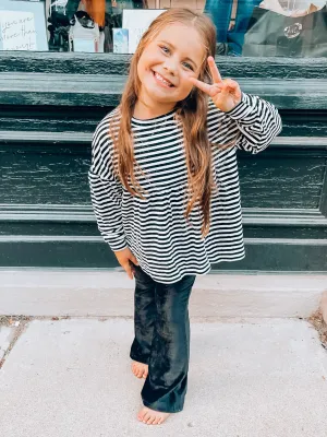 Girls Wide Leg Velvet Corduroy Pants