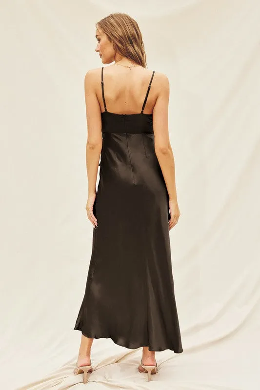 GIULIA - CROSSOVER SATIN DRESS