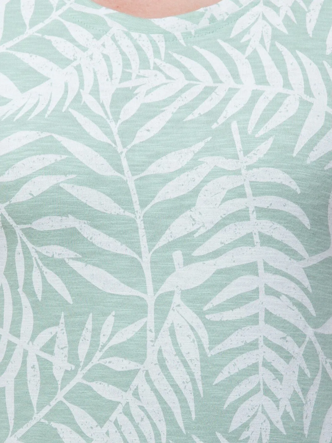 Green Printed Relaxed Fit T-shirt