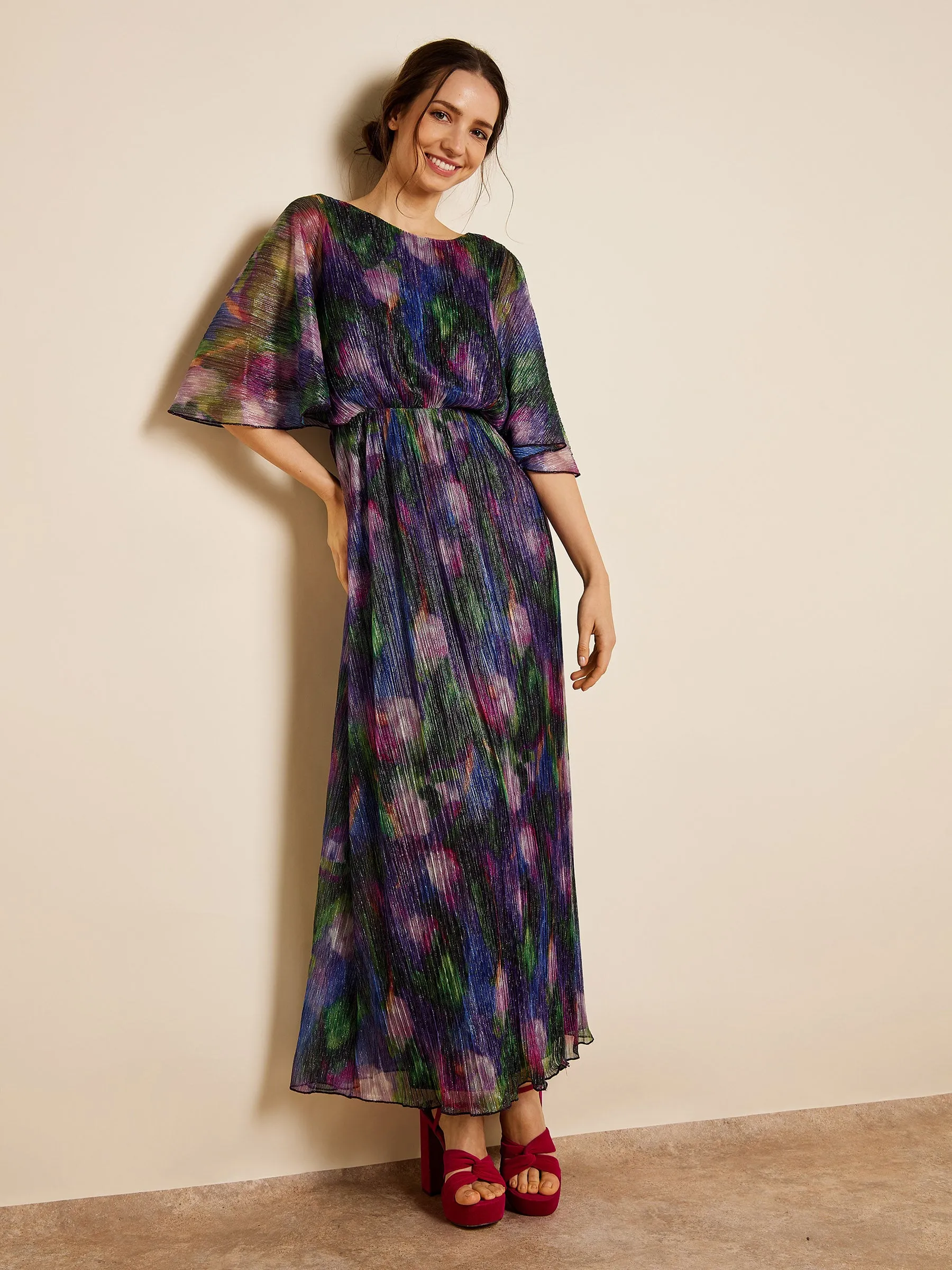 GWD Cameron Printed Metallic Maxi Dress