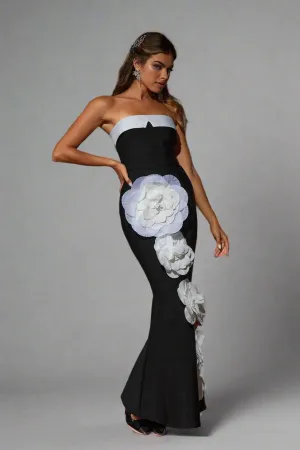 HAILEY FLORAL CUTOUT MINI BANDAGE DRESS