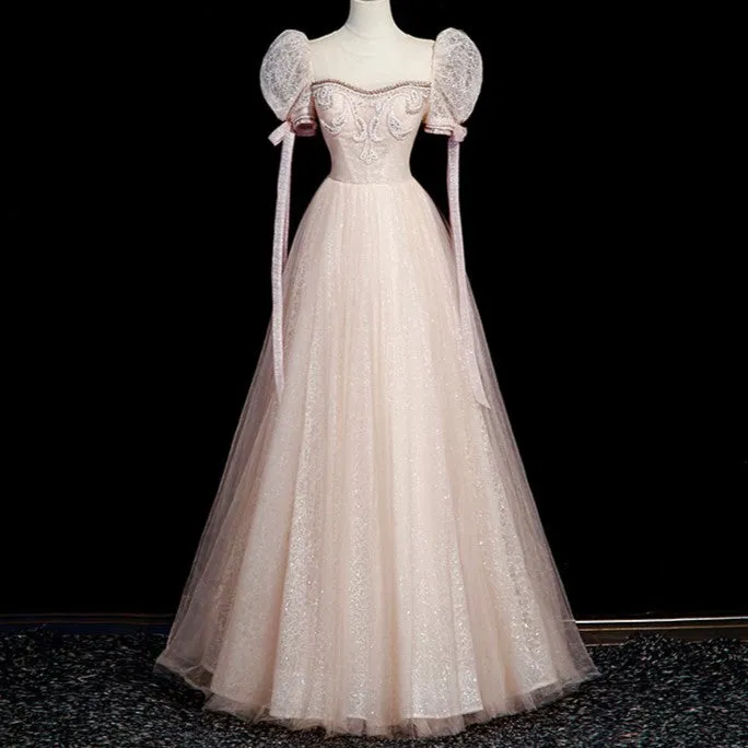 Handmade Retro Ethereal Embellished Tulle Prom Dress Bridal Dress