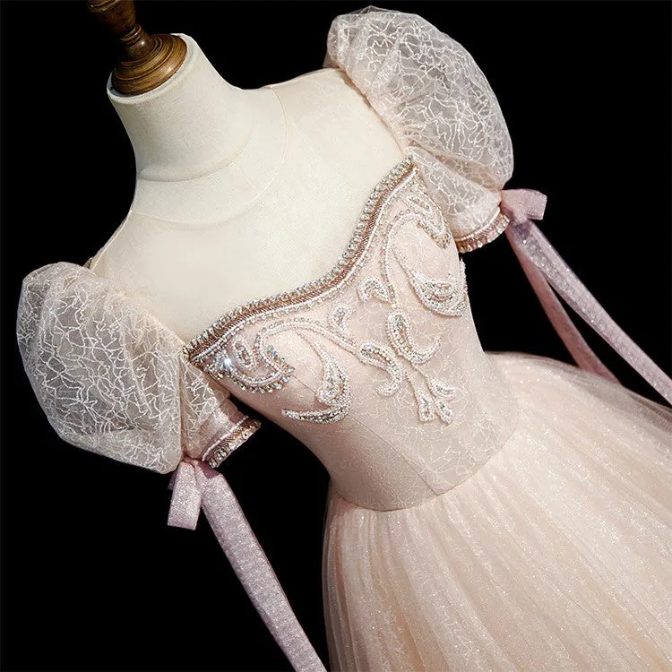 Handmade Retro Ethereal Embellished Tulle Prom Dress Bridal Dress