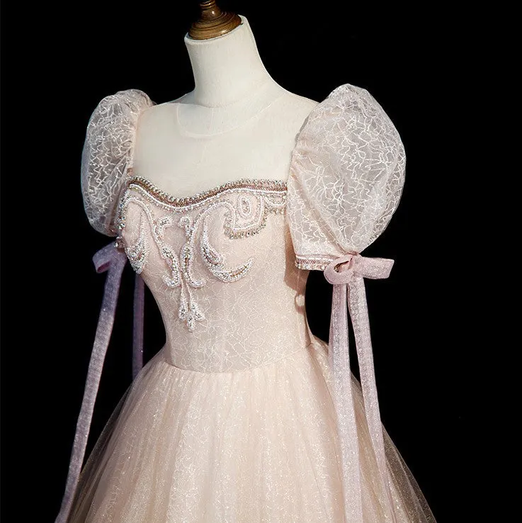 Handmade Retro Ethereal Embellished Tulle Prom Dress Bridal Dress