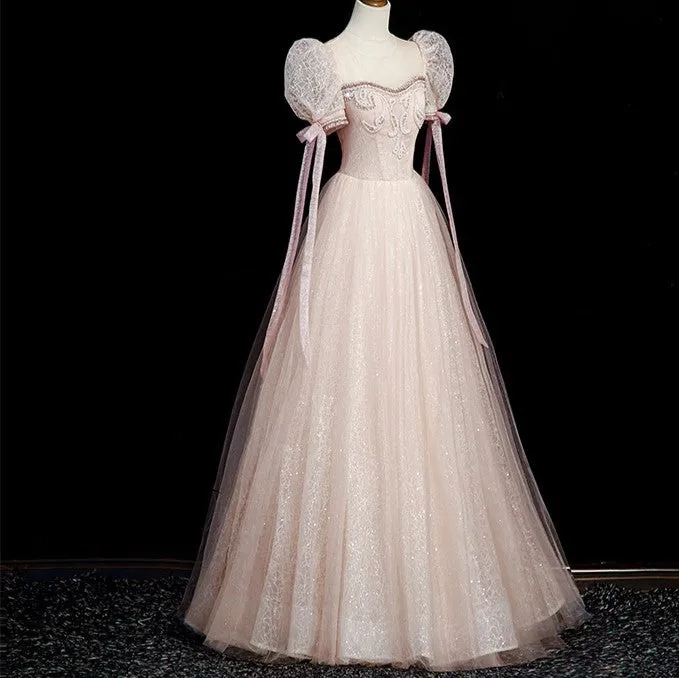 Handmade Retro Ethereal Embellished Tulle Prom Dress Bridal Dress