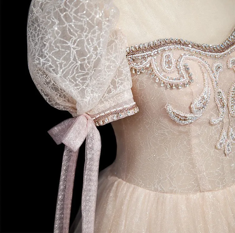 Handmade Retro Ethereal Embellished Tulle Prom Dress Bridal Dress