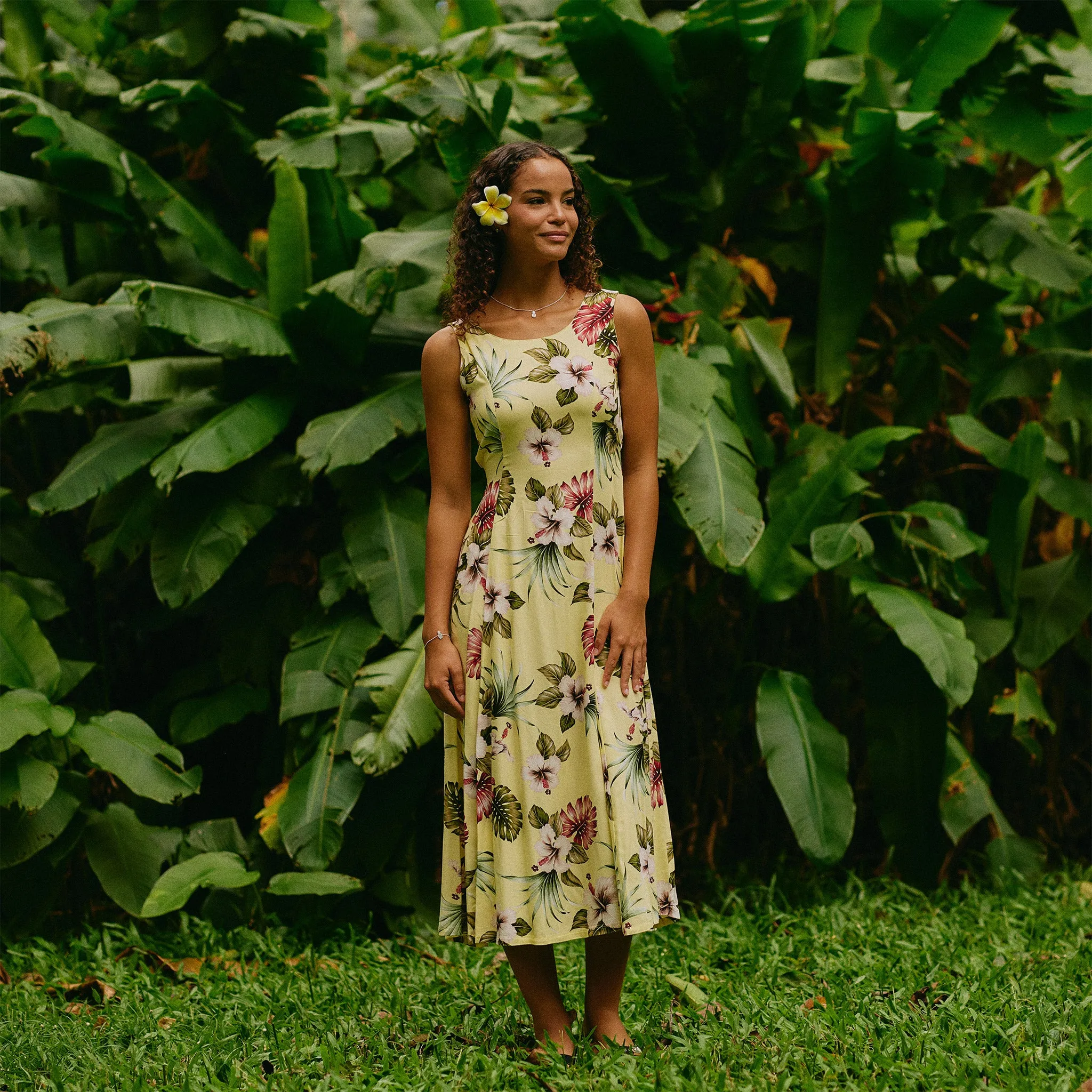 Hawaiian Floral Sylvia Long Dress