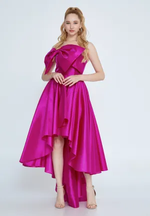 High Low 3D Bow Evening Dress