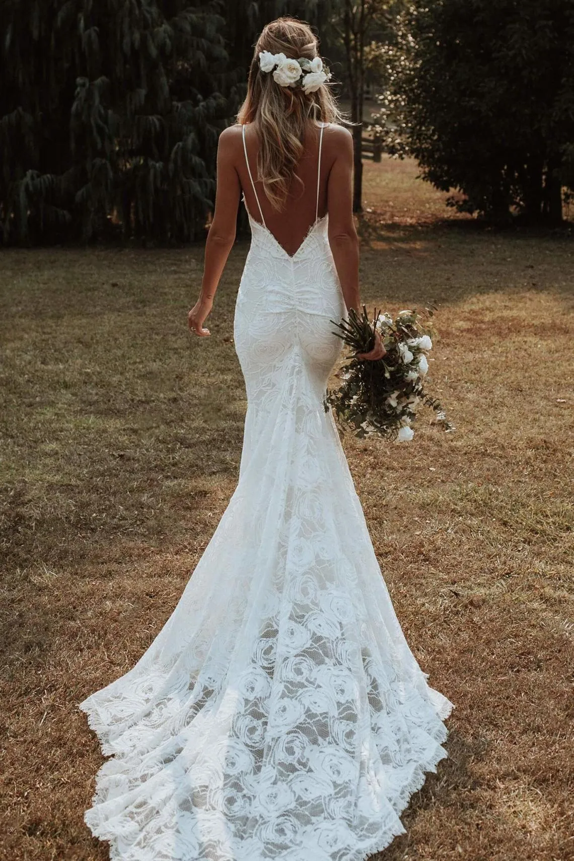 High Quality French Lace Fitted Wedding Dress