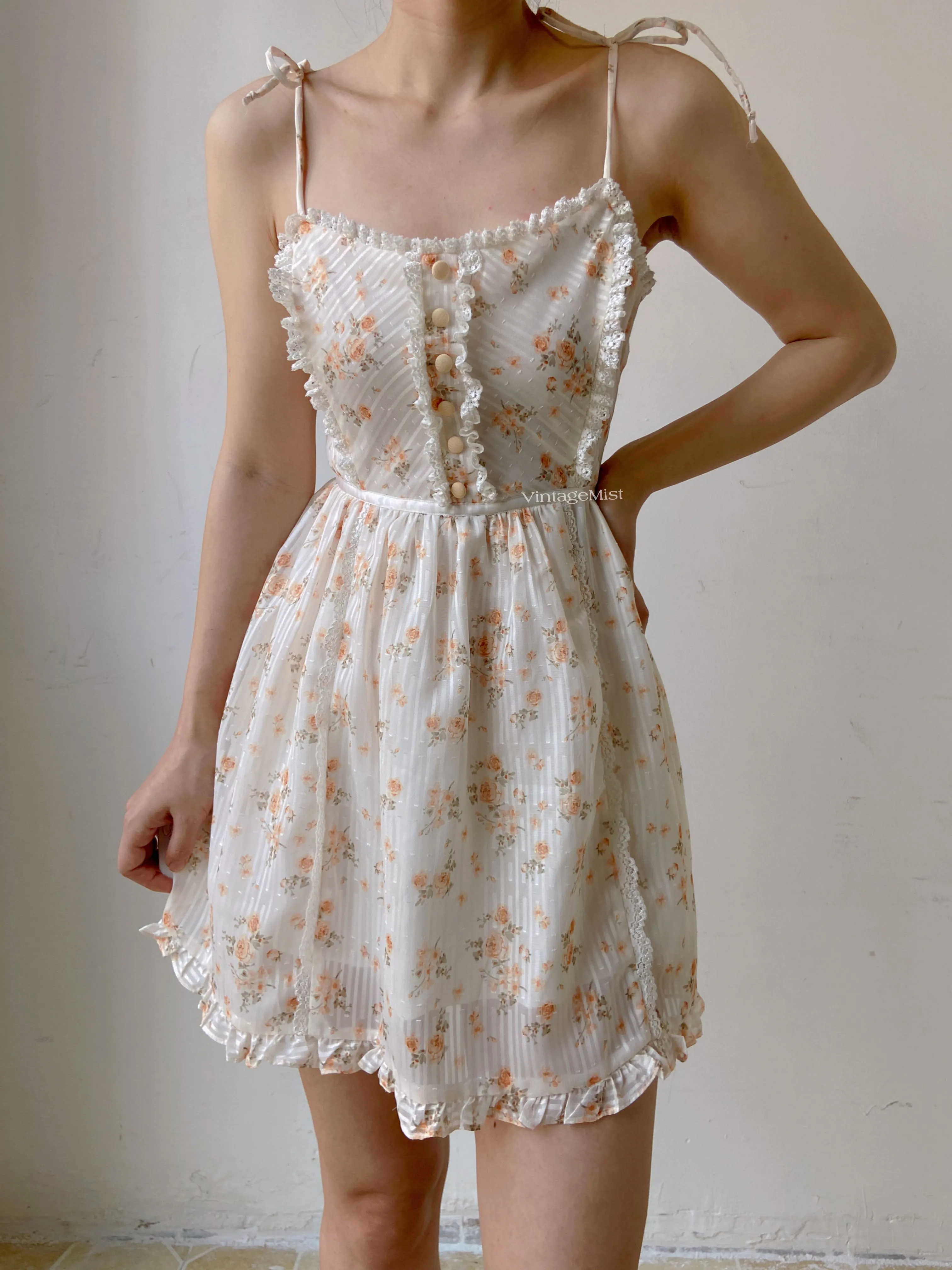 Jacquard Floral Mini Cami Dress