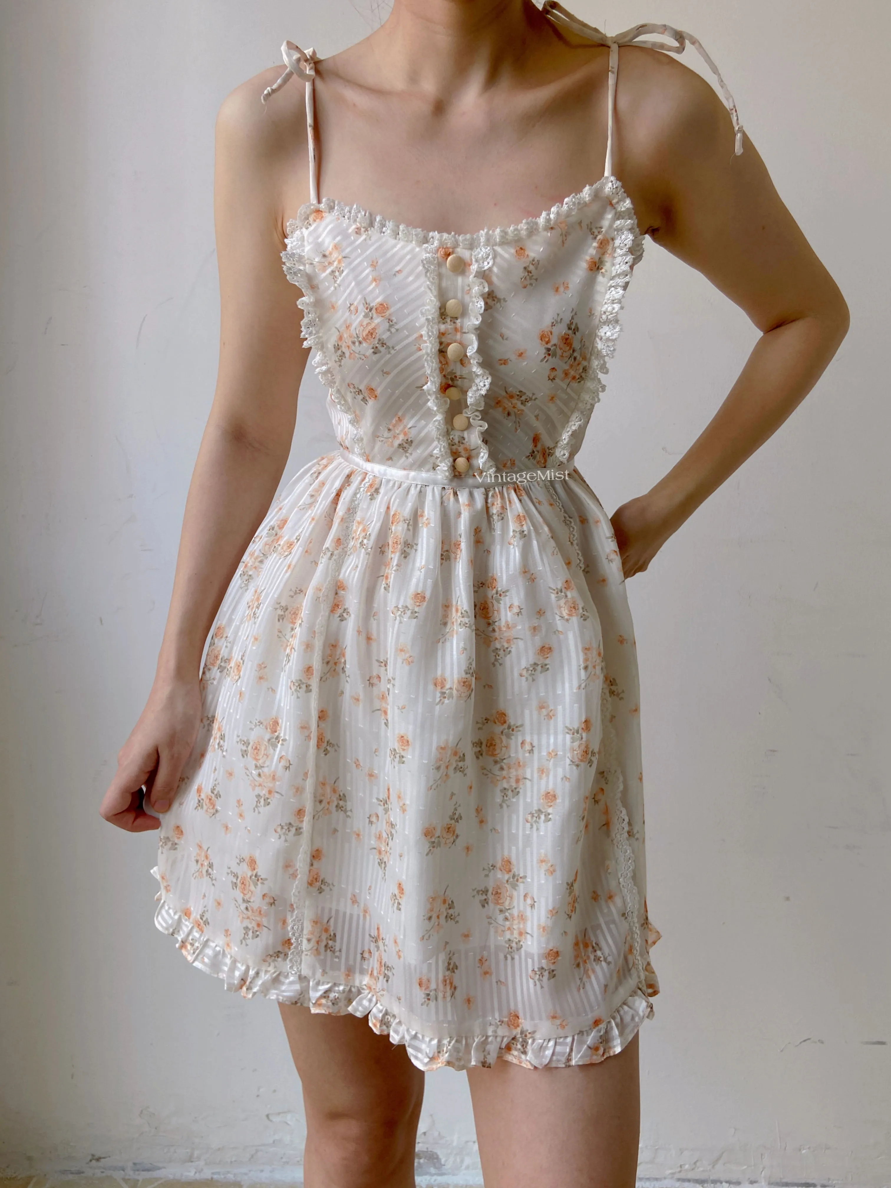 Jacquard Floral Mini Cami Dress