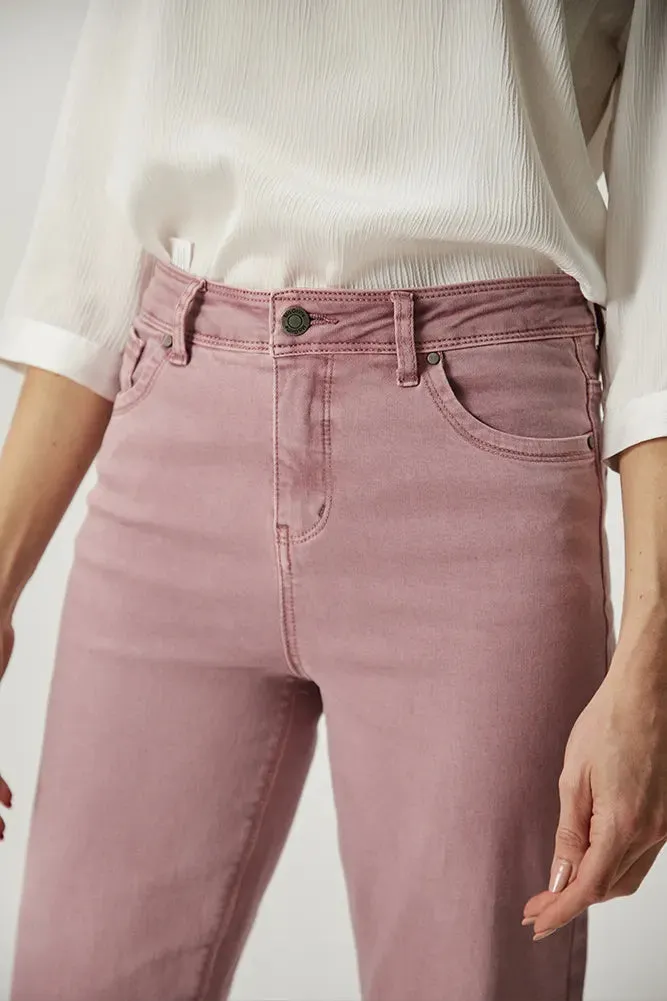 Jeans Mujer Recto Rosa
