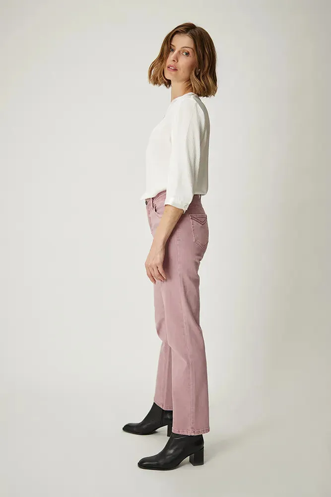 Jeans Mujer Recto Rosa