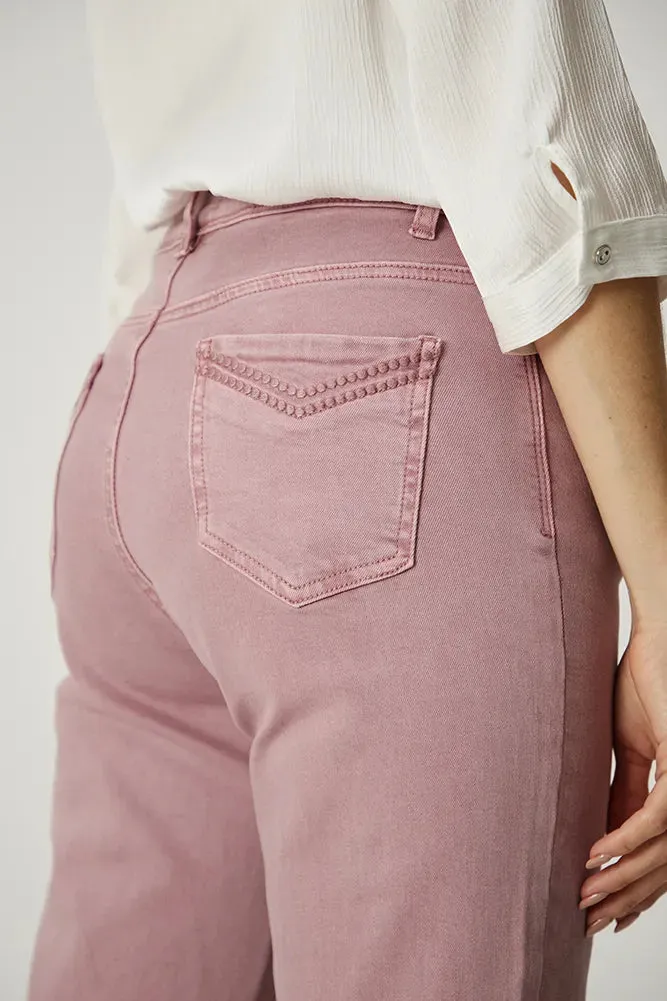 Jeans Mujer Recto Rosa
