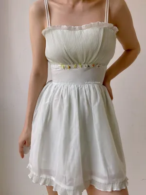 Lace Ruched Cami Mini Skirt Dress