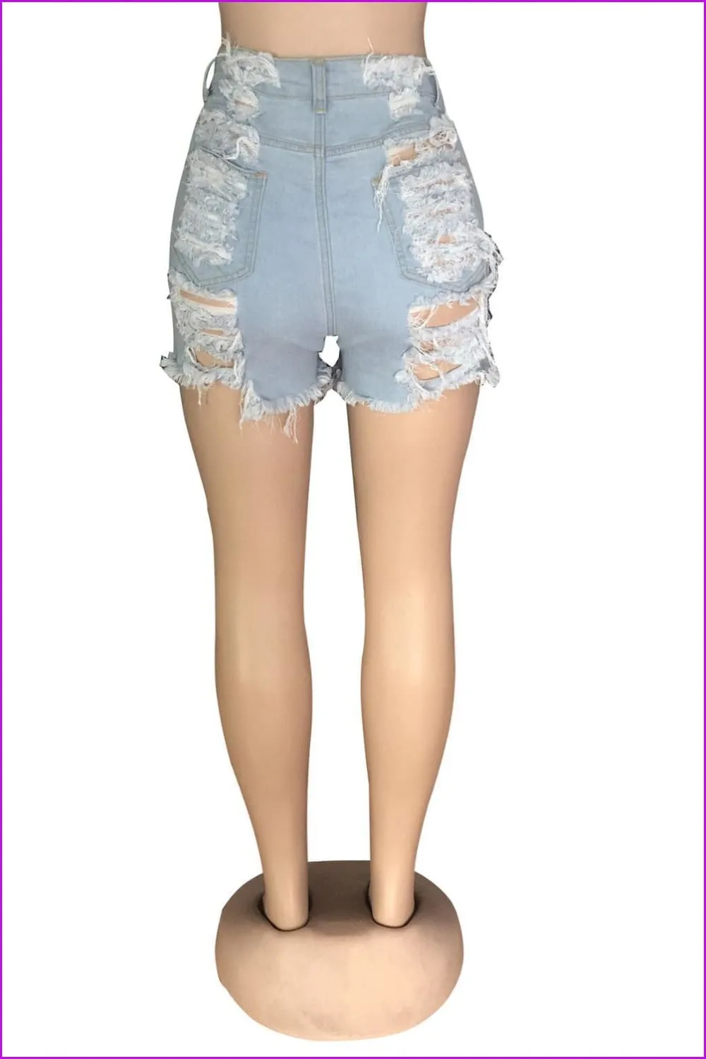 Light Blue Ripped Jeans Short F232