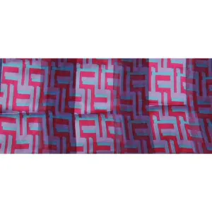 Long Scarf 60" x 13" Pink Geometric Design