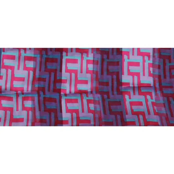 Long Scarf 60" x 13" Pink Geometric Design