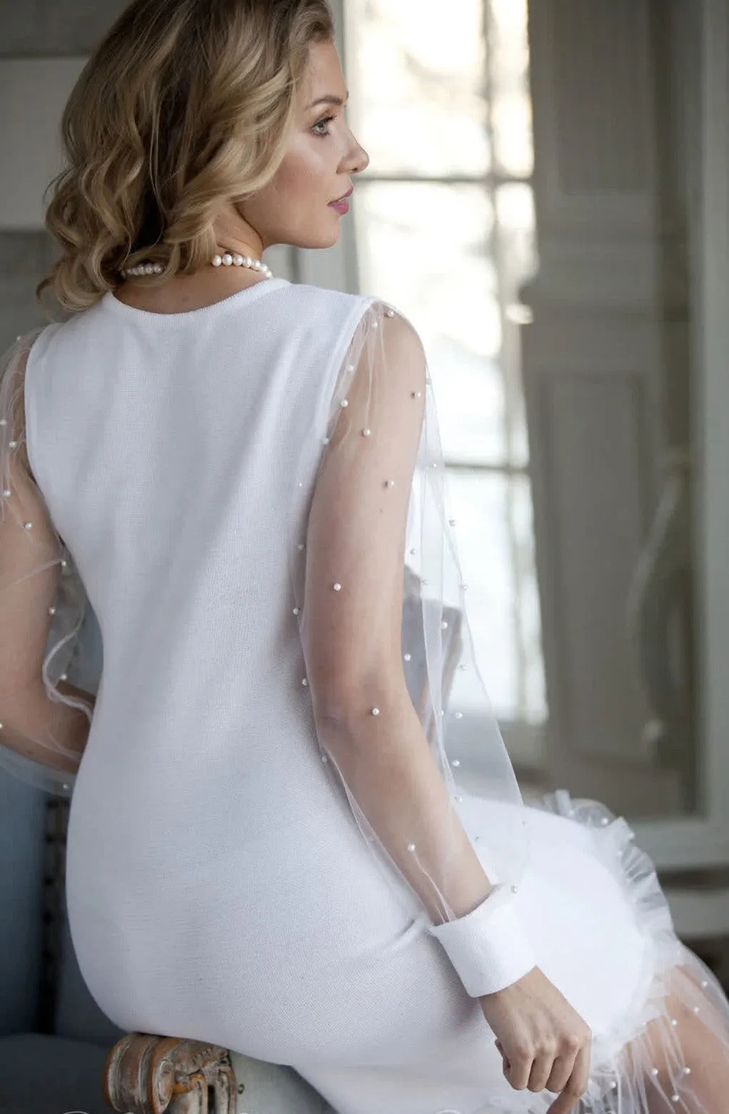 Long Sleeve Short Length Wedding Dress