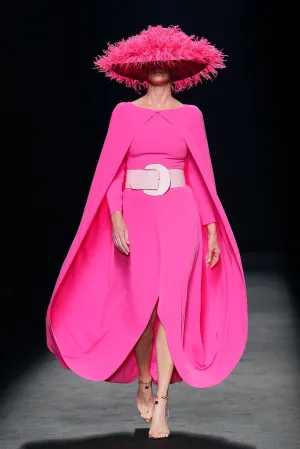 Long-Sleeved Cape Dress with Belt