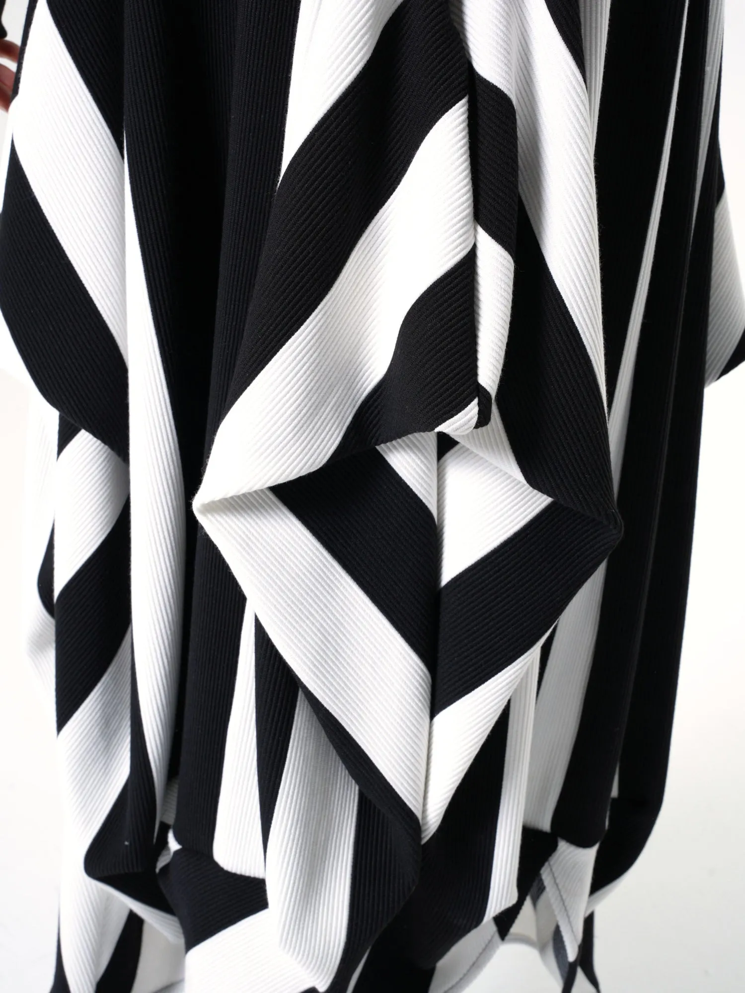 Long Striped Dress In Black and White
