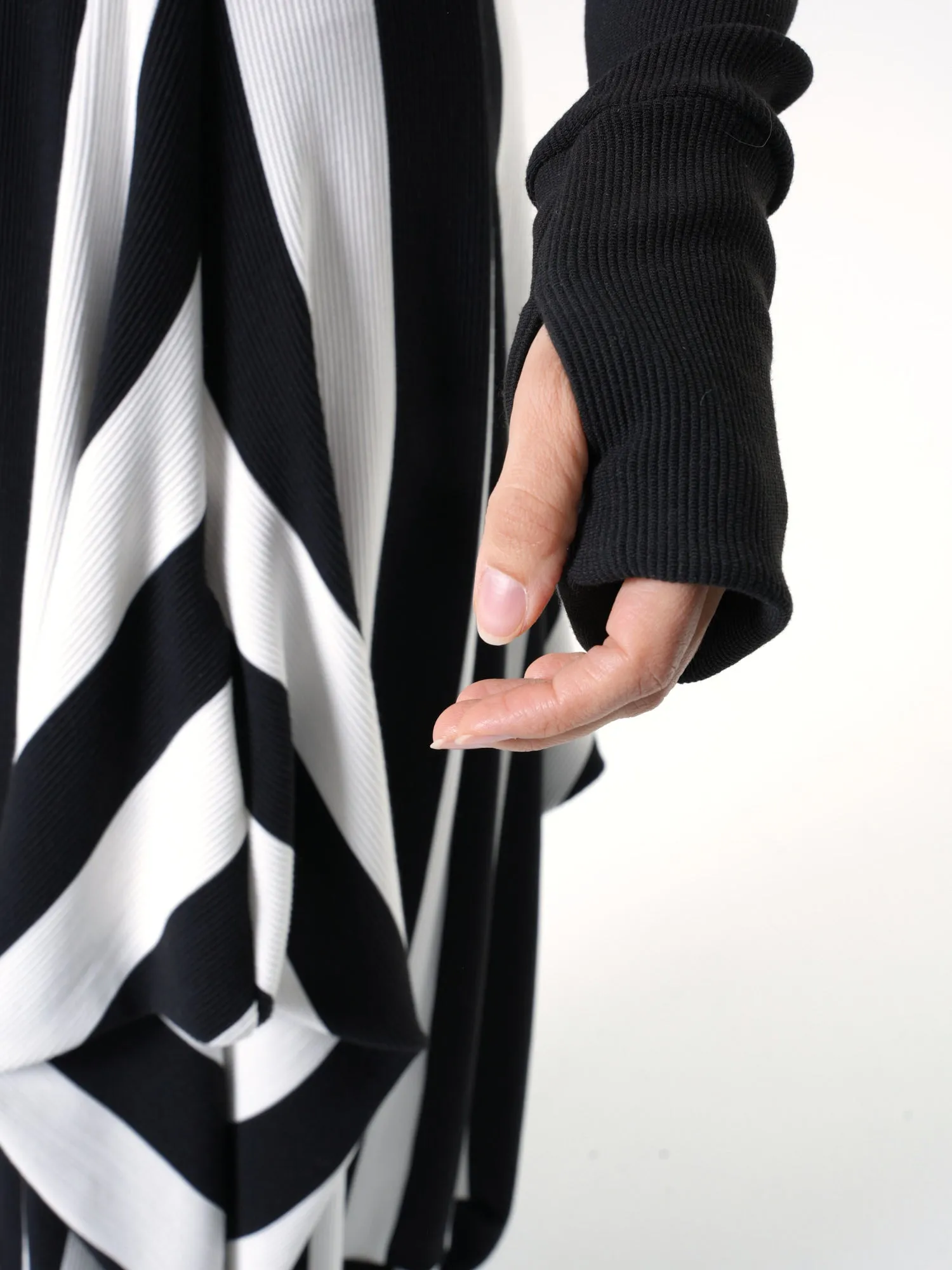 Long Striped Dress In Black and White