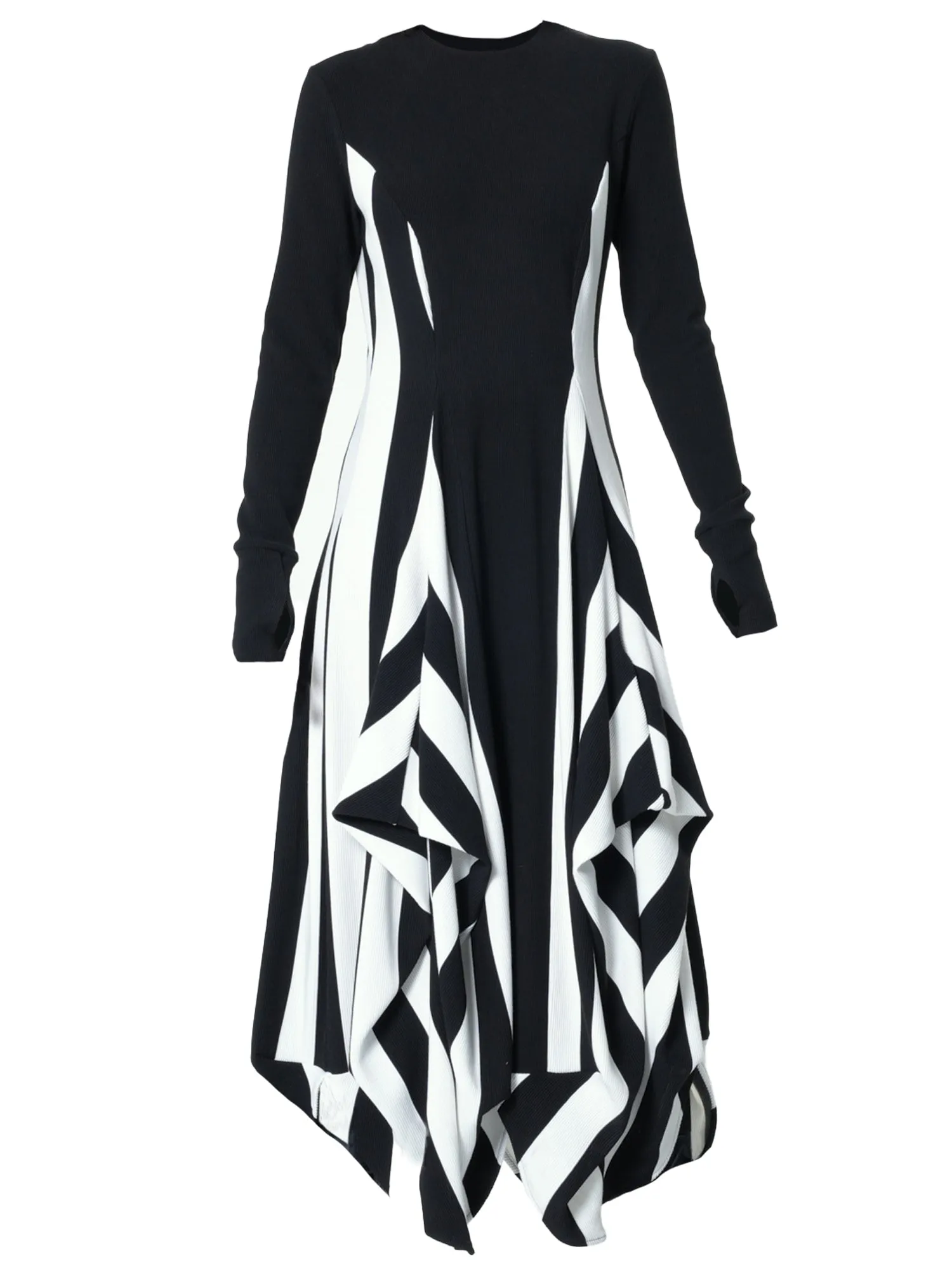 Long Striped Dress In Black and White