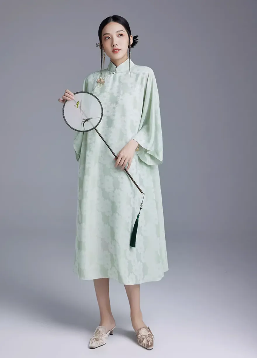 Loose Cheongsam New Chinese Style Dress, Blush
