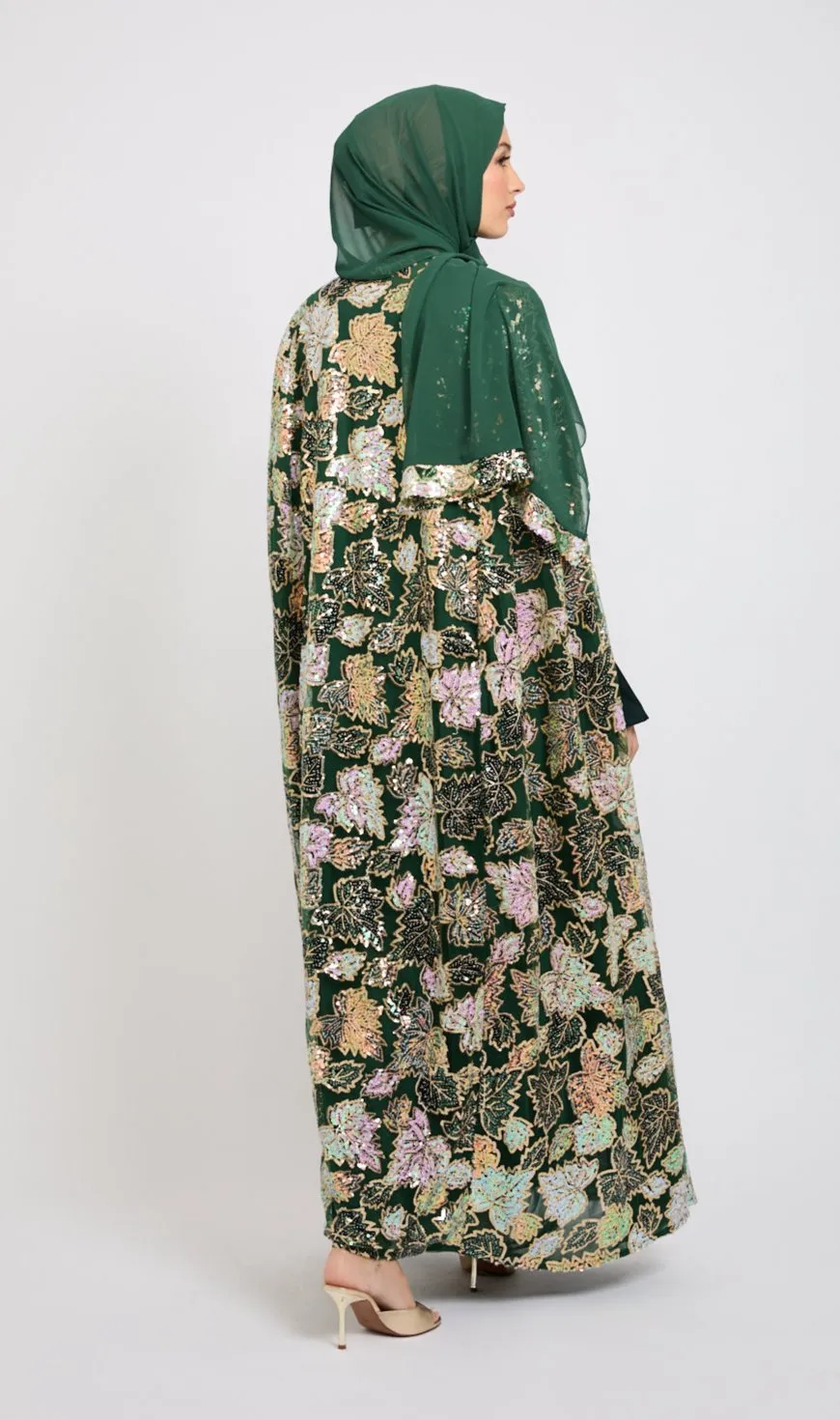Luxury Sequin Cape - Forest Green - LIMITED EDITION