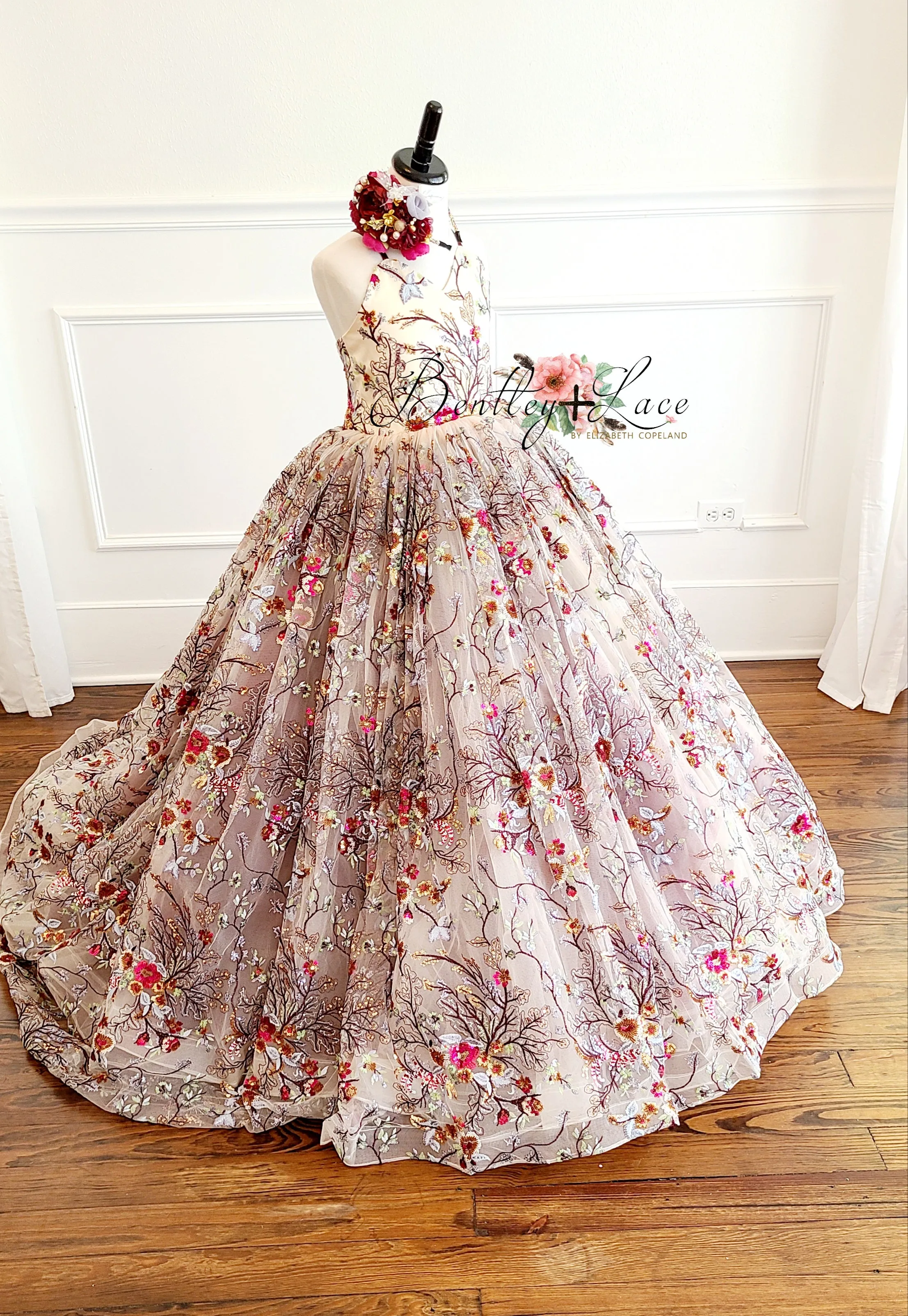 Maple -  Floor long Length Dress Cape - ( 6 Year - Petite 9 Year)