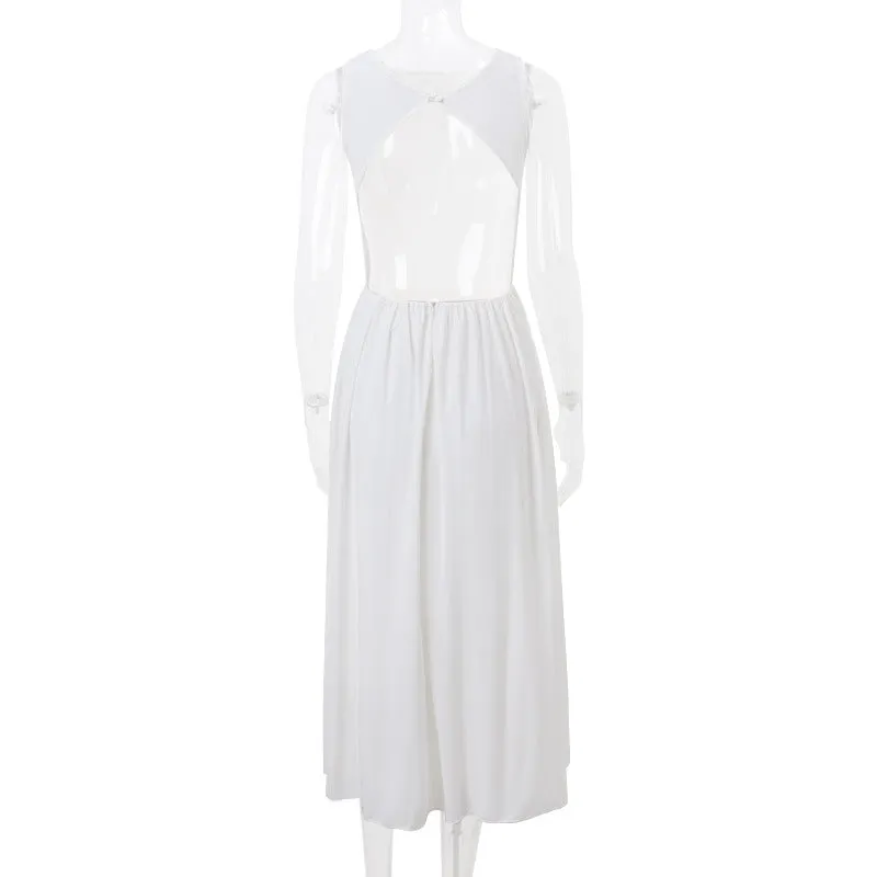 Mary High Waist Backless Maxi Dress