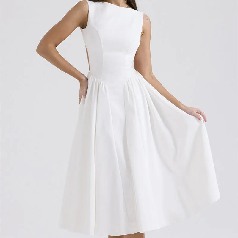 Mary High Waist Backless Maxi Dress