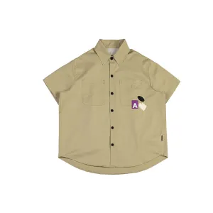 Men T-Shirt Summer Men's Solid Color Polo Collar Shirt Casual Retro