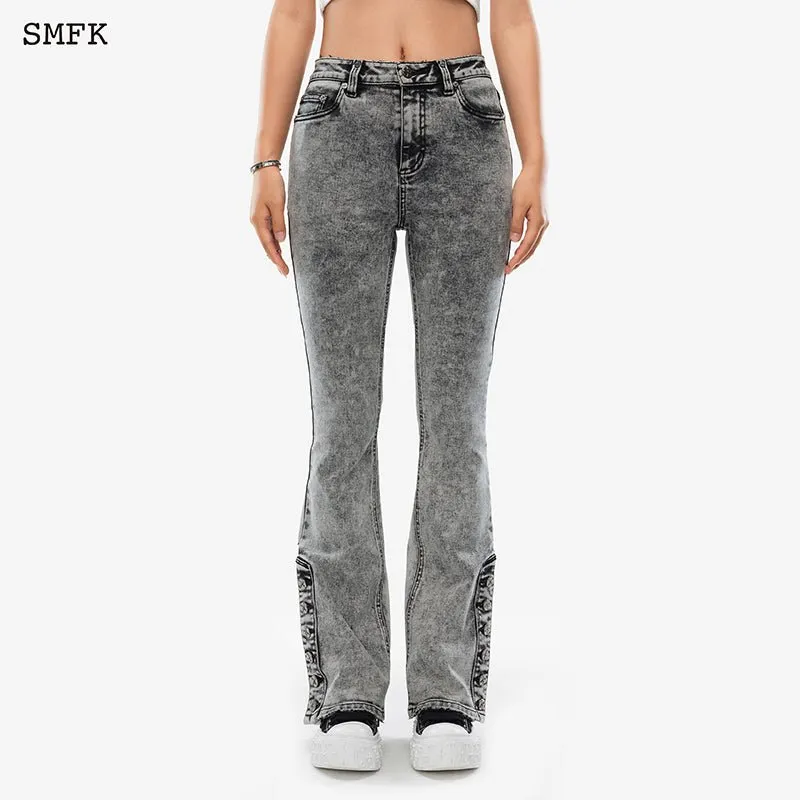 Mermaid Biker Jeans Black Grey
