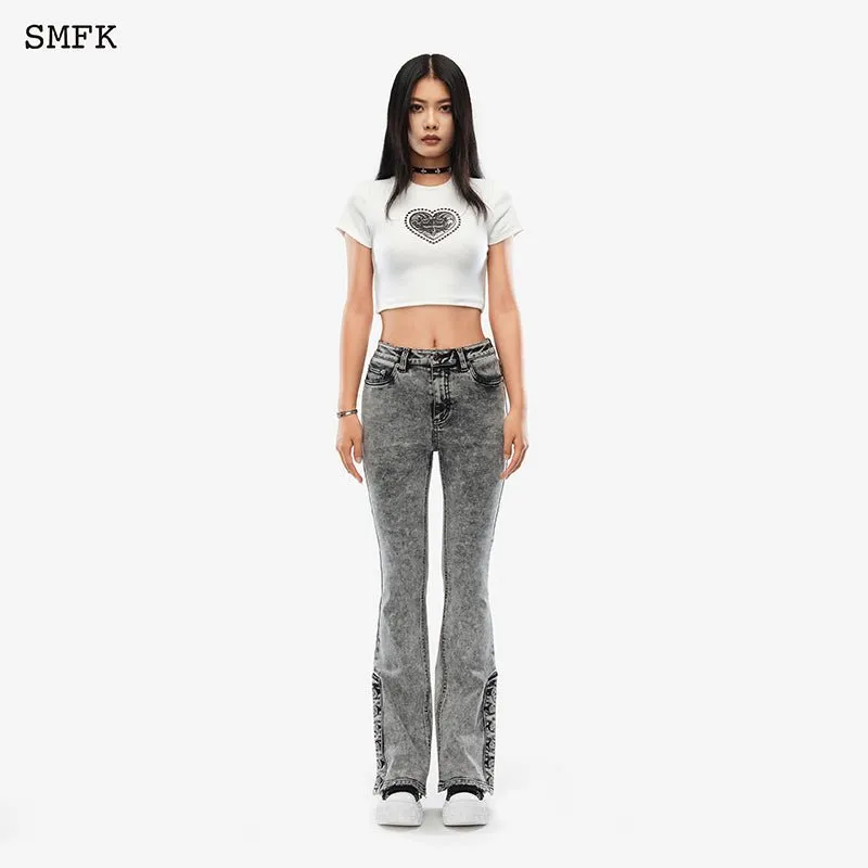Mermaid Biker Jeans Black Grey