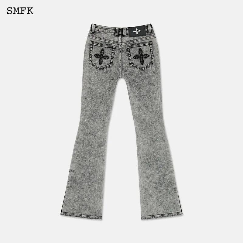 Mermaid Biker Jeans Black Grey