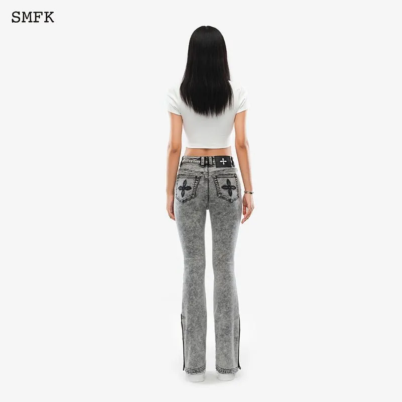 Mermaid Biker Jeans Black Grey