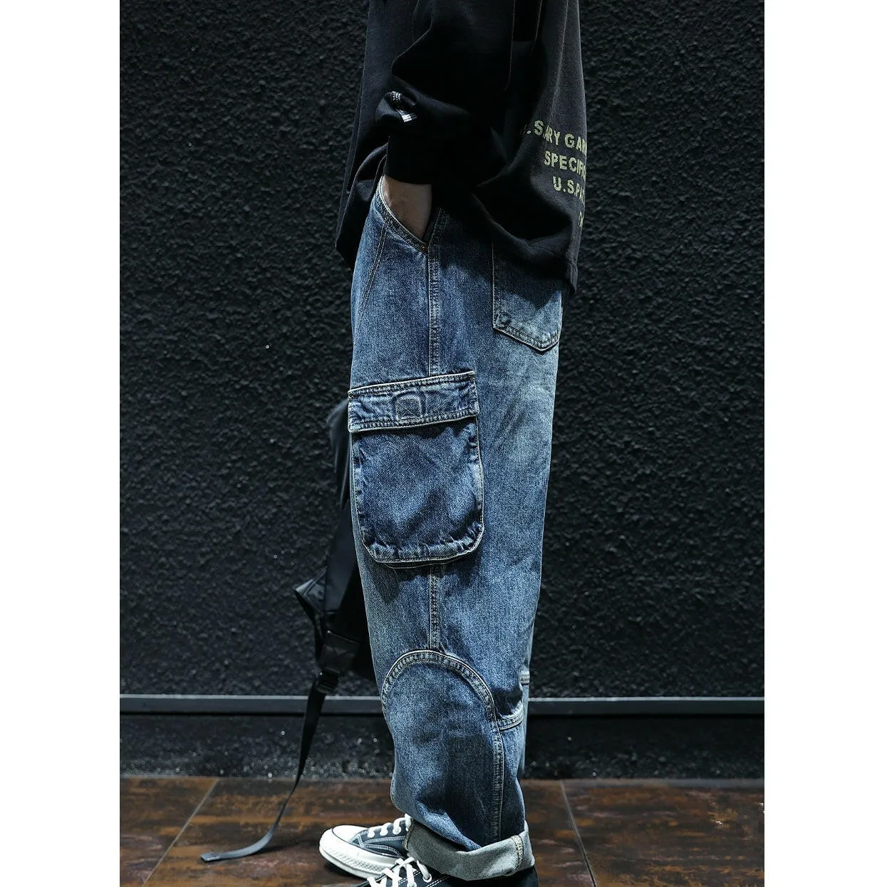 Multi-pocket Loose Men's Pants P0037