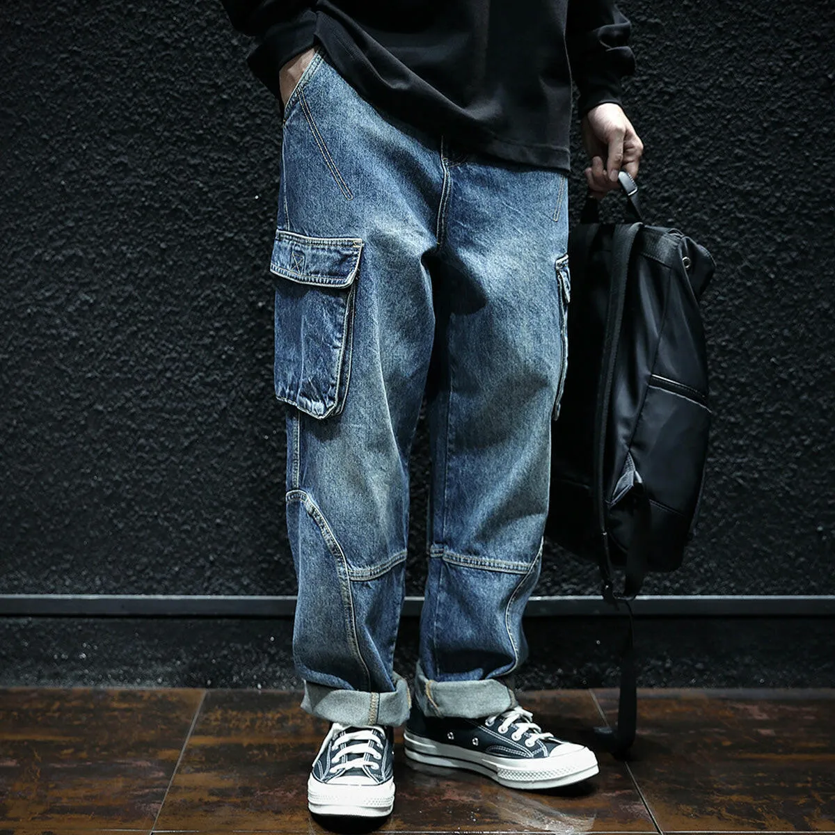Multi-pocket Loose Men's Pants P0037