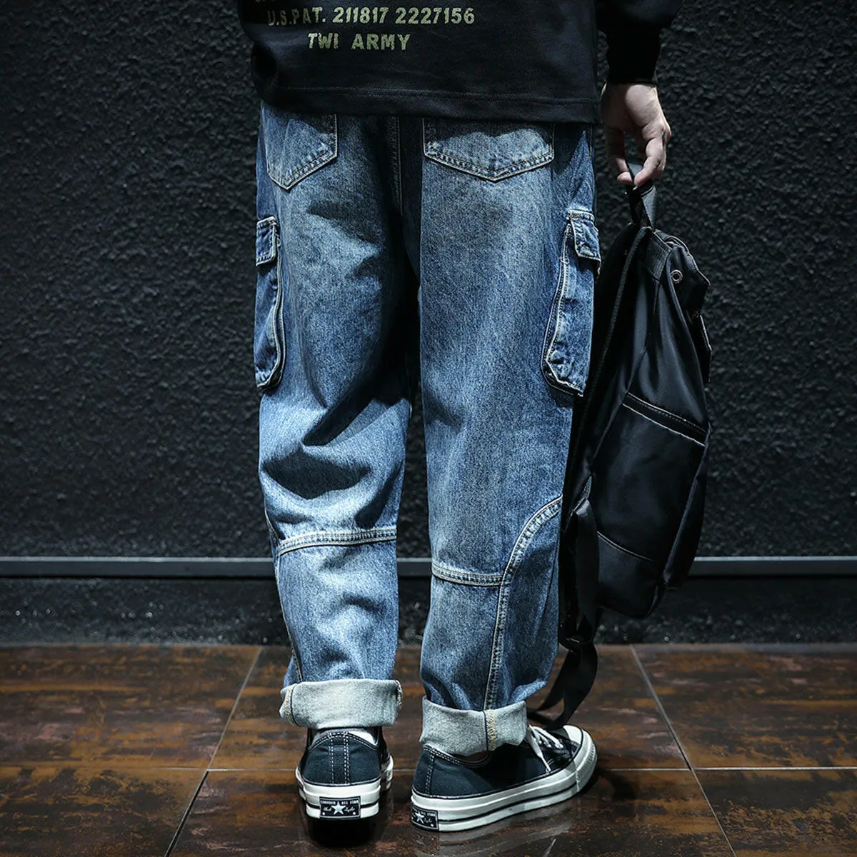 Multi-pocket Loose Men's Pants P0037