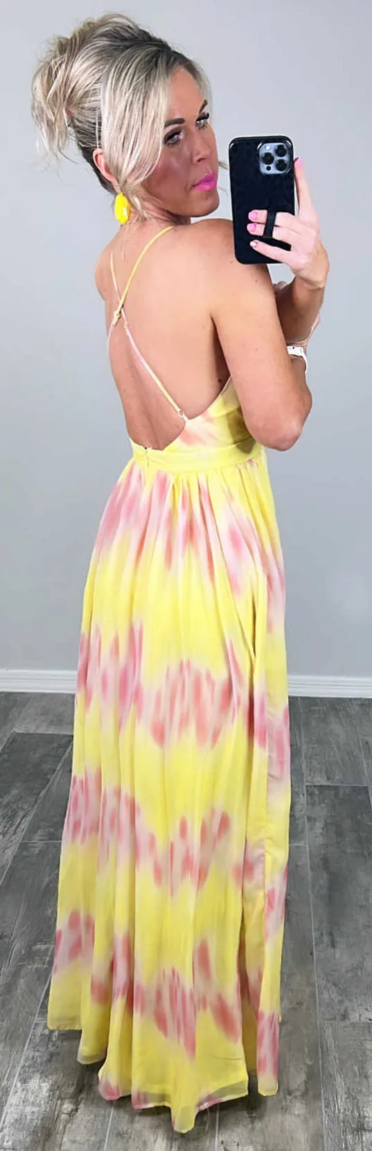 Oceans Of Love Ombre Maxi Dress - Lemon