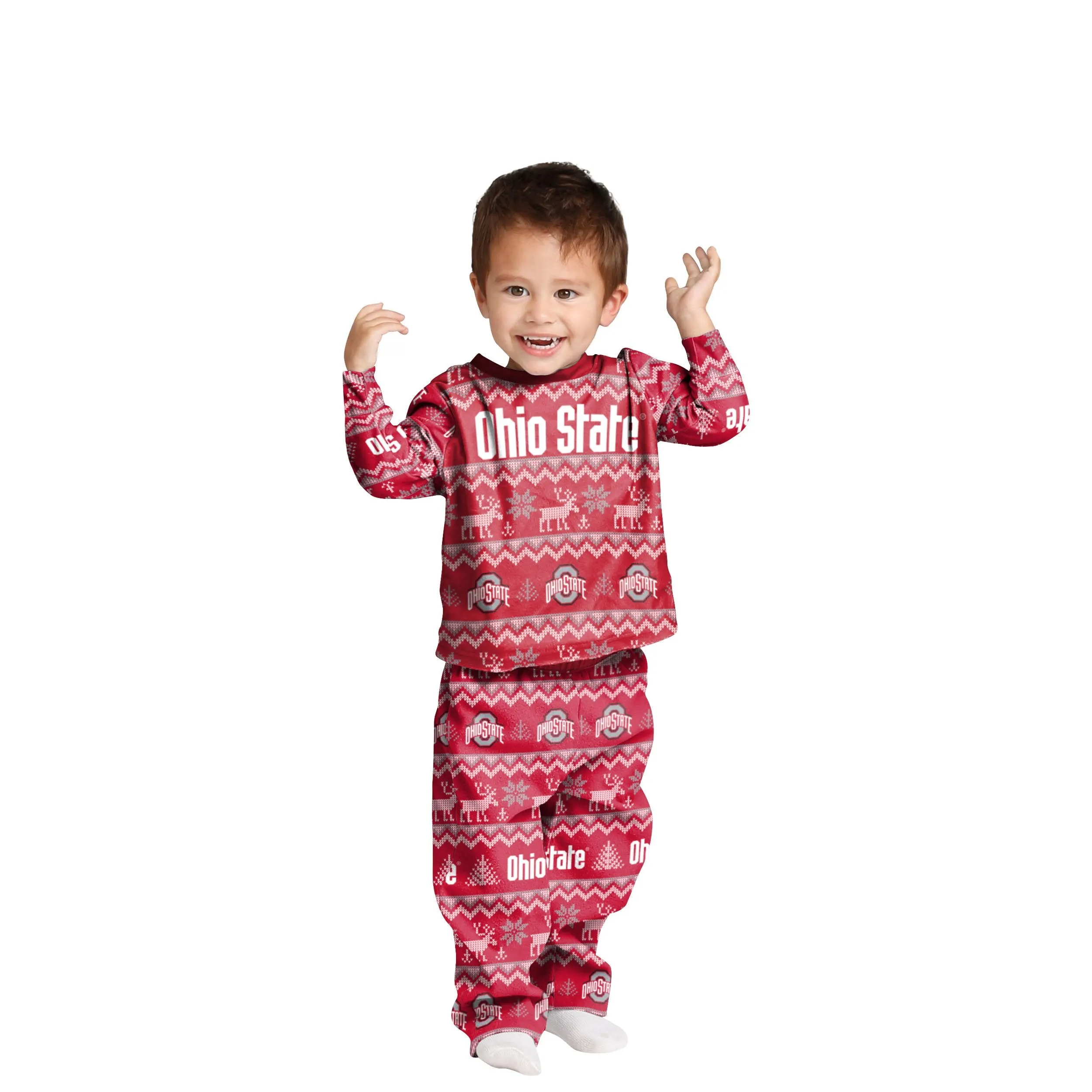 Ohio State Buckeyes NCAA Ugly Pattern Family Holiday Pajamas