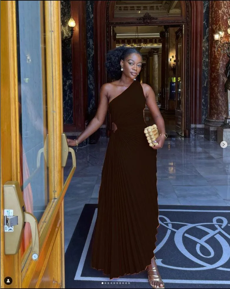 One-Shoulder Cutout Maxi Dress